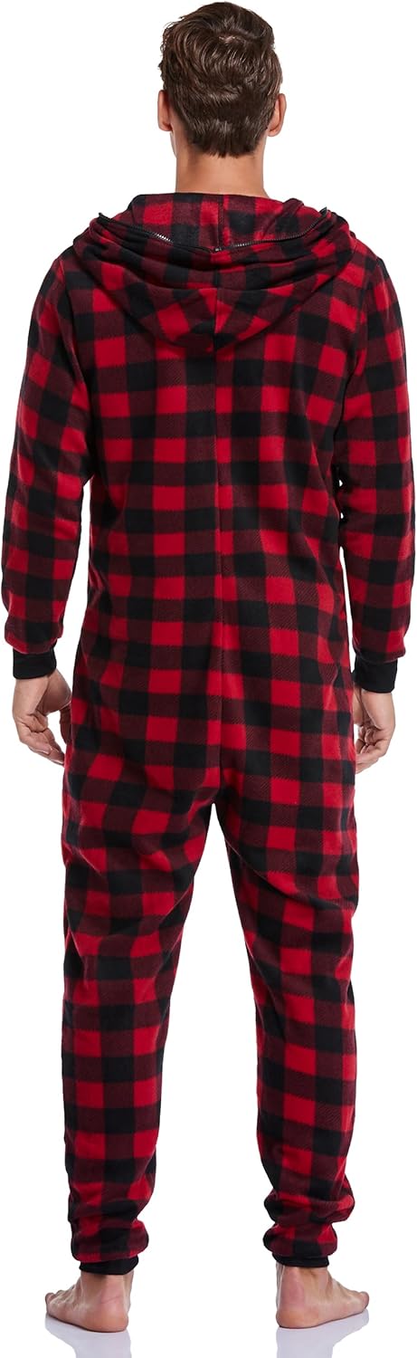 CF Matching Christmas Pajamas for Couples One-Piece Hooded Adult Onesies Holiday Family Sleepwear Jumpsuits Pjs for Women Men - Image 3