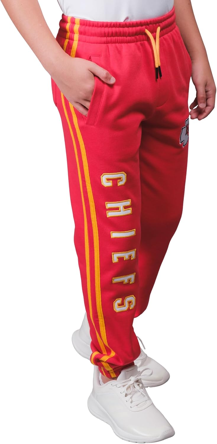 Ultra Game NFL Boys Super Soft Game Day Striped Jogger Sweatpants - Image 3
