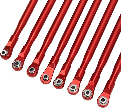 Miniatura 7 de Juego de eslabones a control remoto, conjunto de varillas, varilla de tracción con barra estabilizadora de aluminio para SCX6 JLU 1/6 RC Vehículo de