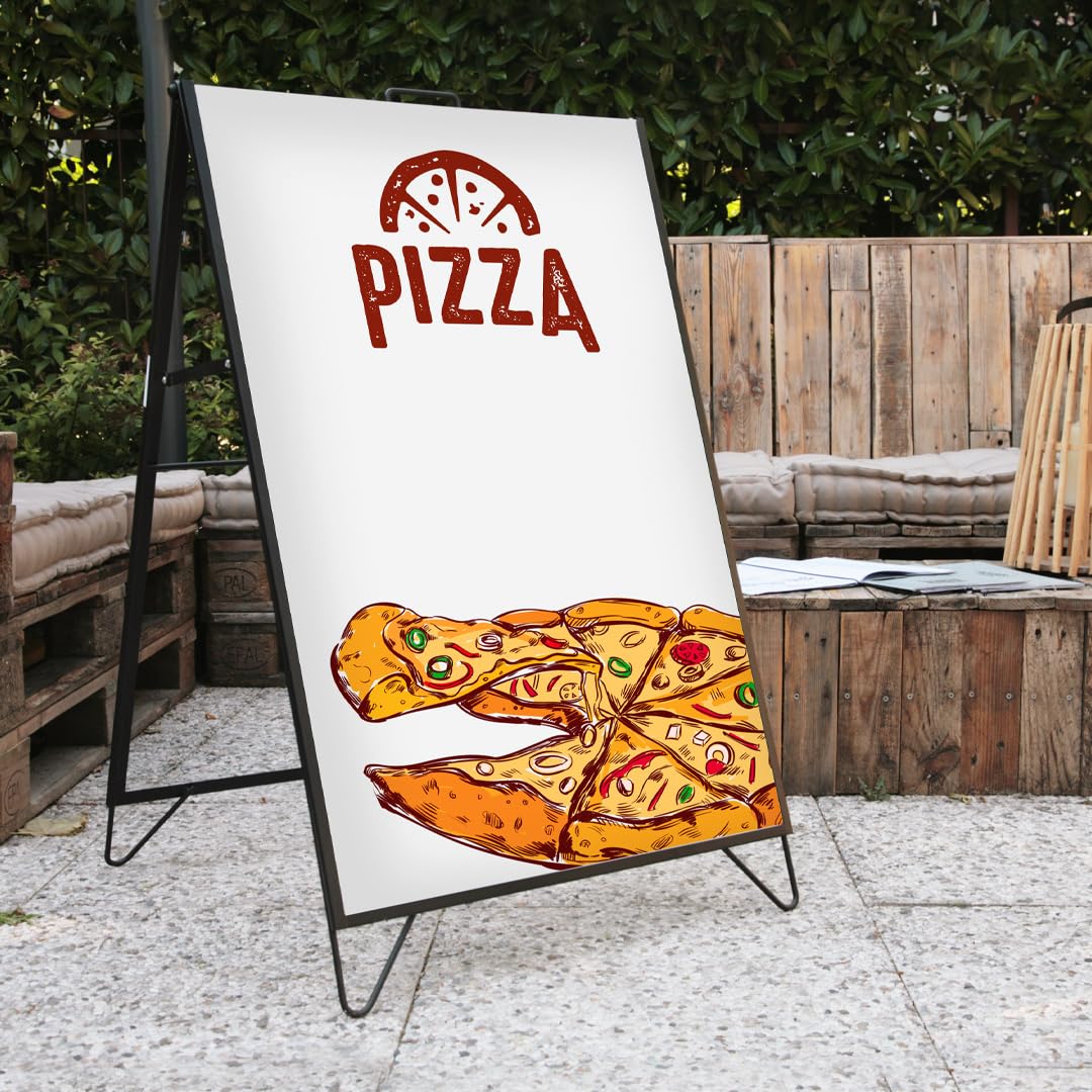 Danieli | Espositore da Terra Con Maniglia per Cartelloni Pubblicitari 60x90 cm. Supporto Bifacciale per Pannello Pubblicitario a Pavimento. Espositore per Esterni a Cavalletto per Avvisi e Poster