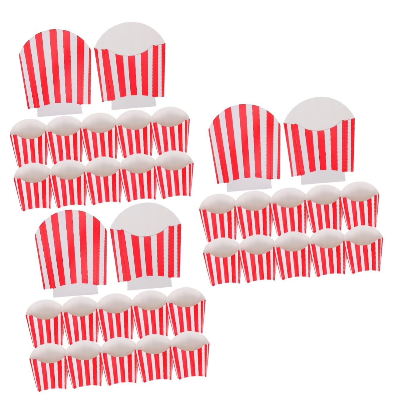 TOPBATHY 3 Sätze Pommes-box Popcorn-körbe Popcorn-geschenkboxen Popcornschalen Süßigkeiten Keksbehälter Snackbox Pappschachtel Party-snack-behälter Popcorn-boxen Karton 50 Stück * 3