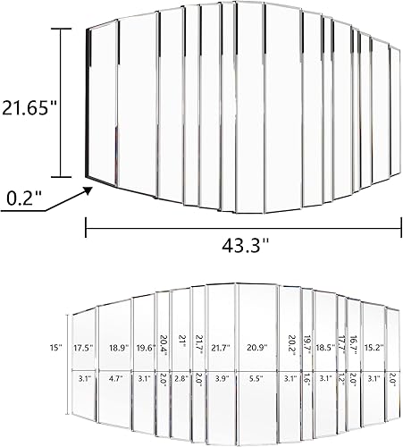 Miniatura 2 de SHYFOY Espejo ovalado para decoración de pared, sin marco, modernos espejos decorativos con costuras para sala de estar, baño, dormitorio, entrada,