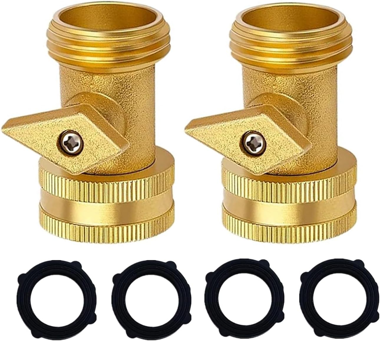 Amazon.com: SICILAMIU Brass Garden Hose Shut Off Valve, 2 Pack Heavy ...