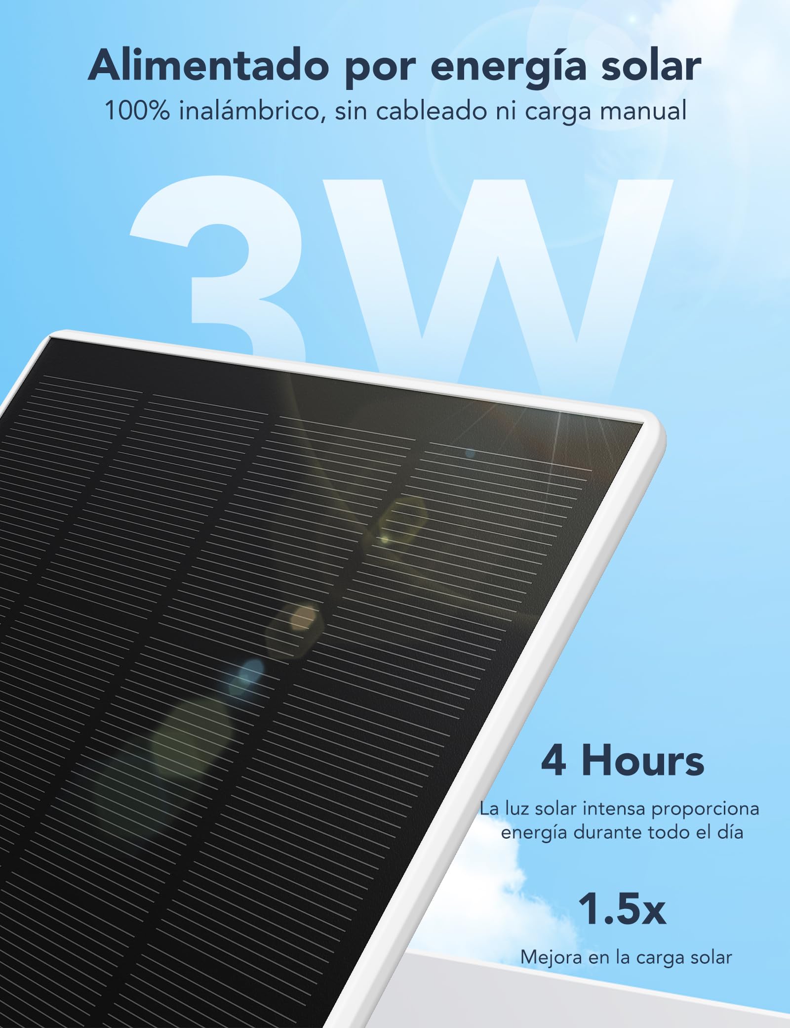 GNCC Cámara de Vigilancia Exterior Solar 4G LTE 2K 3MP con Sim sin WiFi
