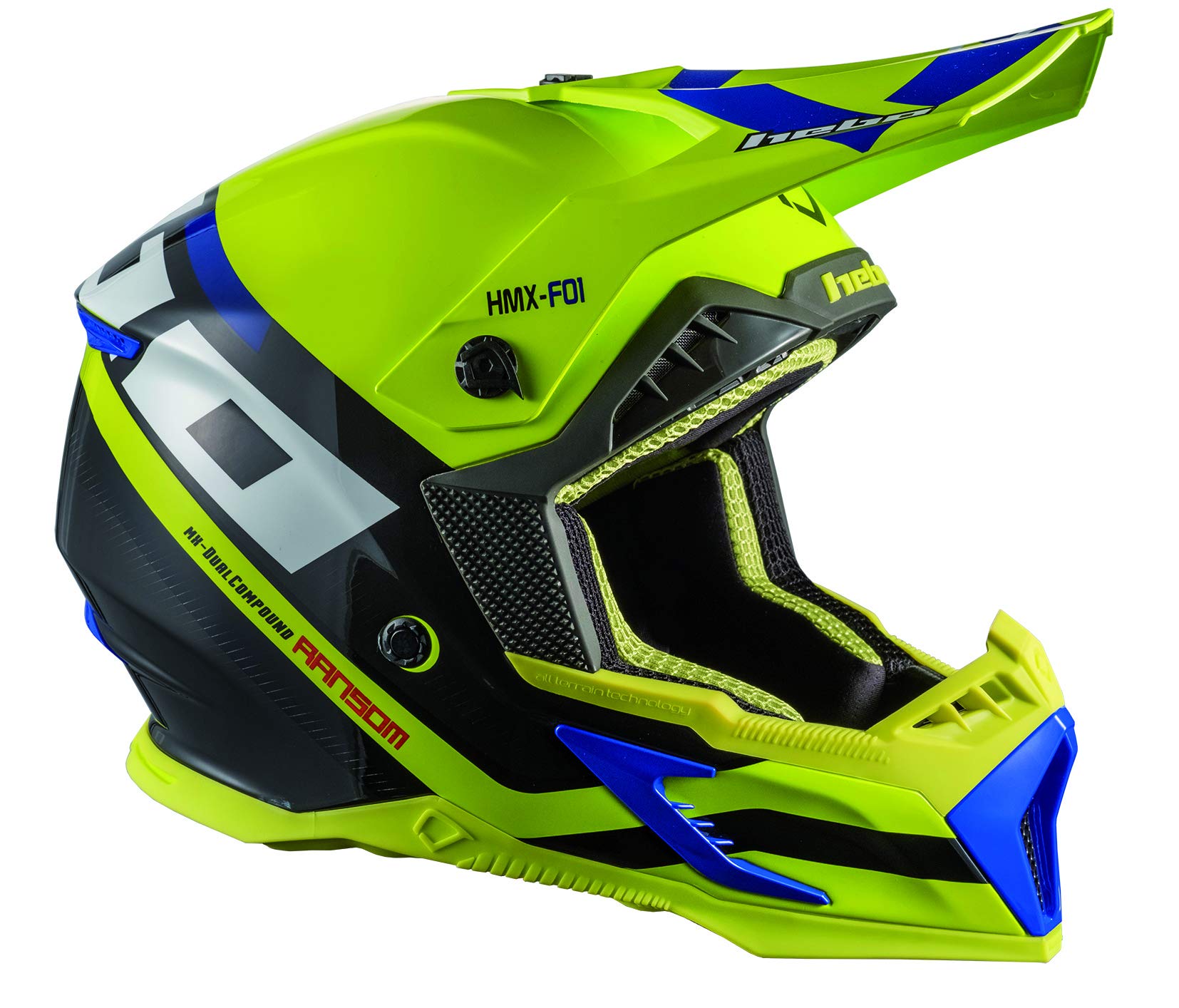 Hebo MX Ransom Enduro Helmet, Adult Unisex, Lime, XXL Automotive