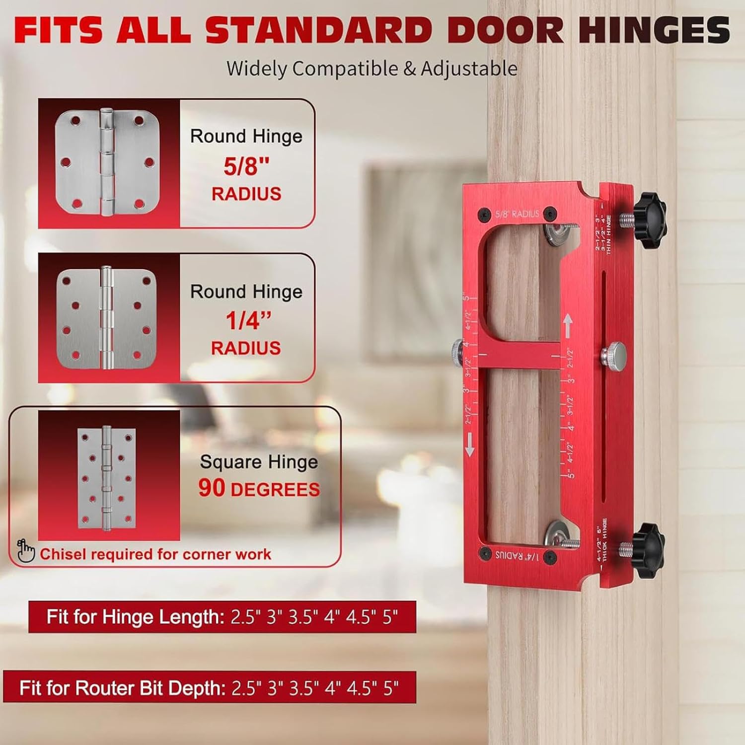 Door Hinge Router Jig | 2-in-1 Woodworking Accessories - Woodwork Hinge Mortise Jig | for Carpenters Woodworkers Contractors DIY Enthusiasts Homeowners Furniture Building Home Renovation Kitchen