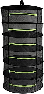 Pilvnar Filet de Séchage, Panier Suspendu 6 Couches avec Fermeture à glissière, Pliant Le Support Sec, Panier de Séchage, Filet Sac de séchage pour Maille pour Plantes arbustes sécher Les Herbes