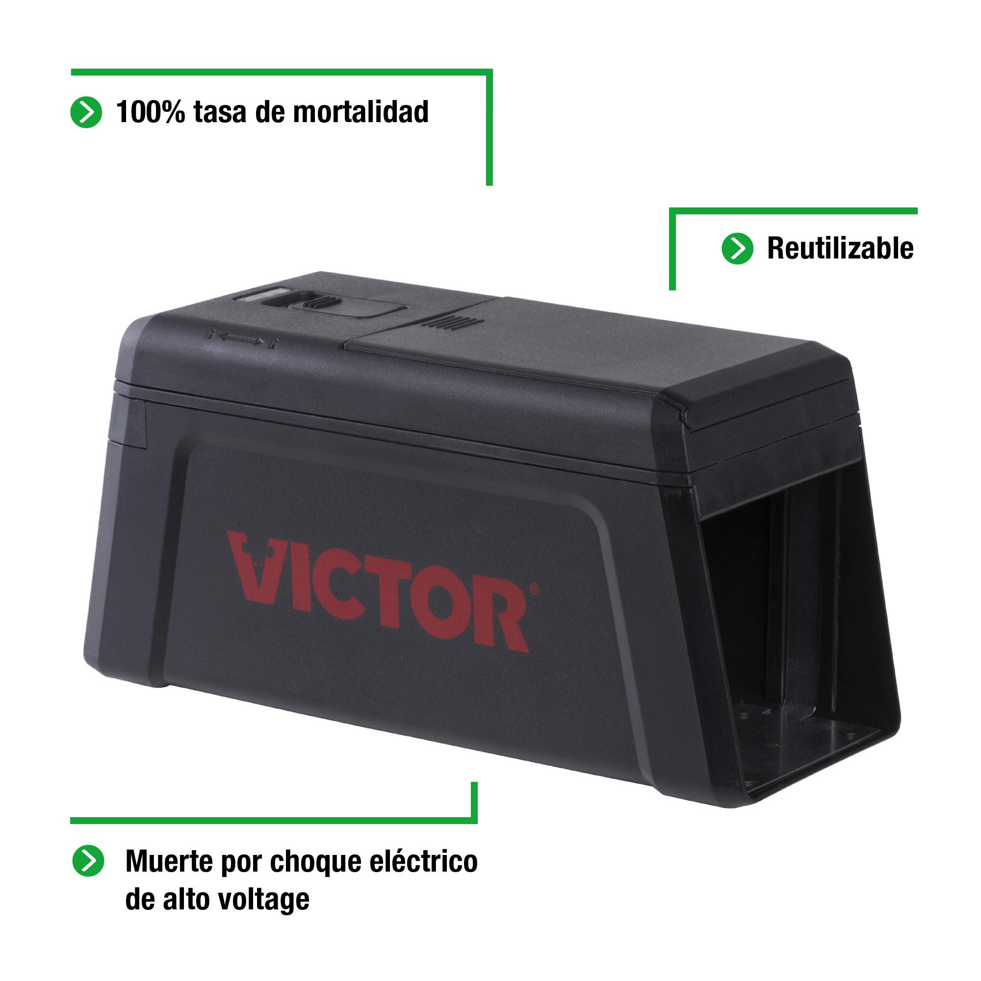 Protect Home - Trampa eléctrica para Ratas, 100% eficaz, Alto Voltaje, 50 descargas, Calidad Victor, Control de roedores