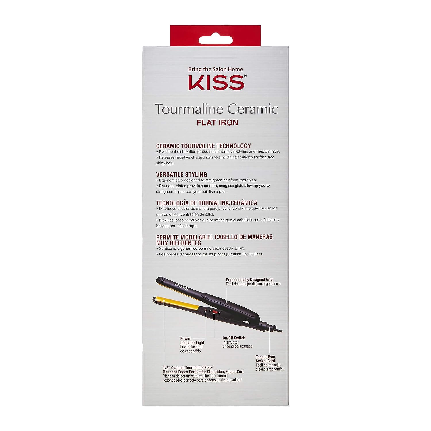 KISS Ceramic Tourmaline Flat Iron, 1/2"