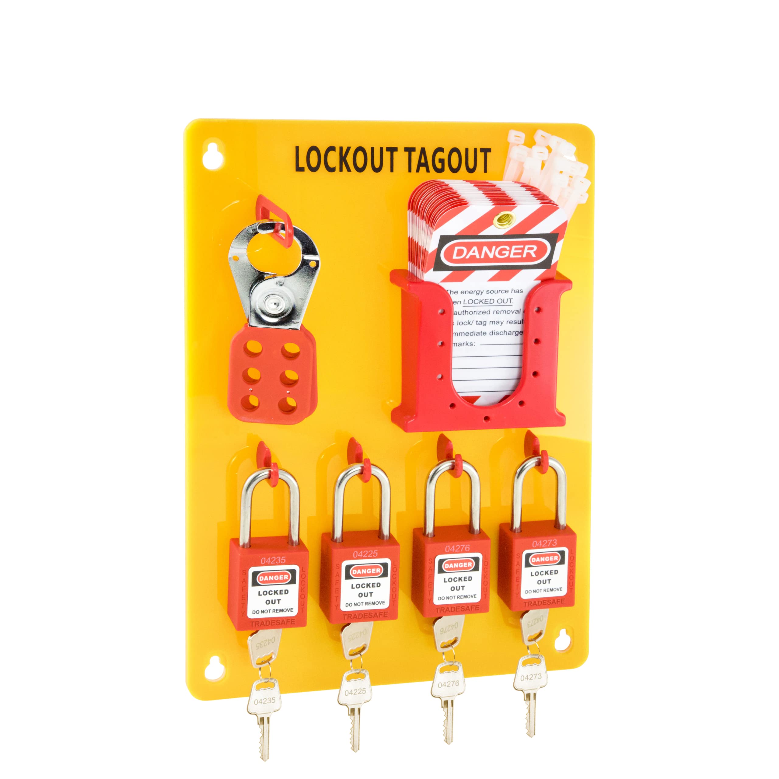 Brady Lockout Station Kit - OSHA Safety Locks, Tags & Hasps (6-Lock Set)