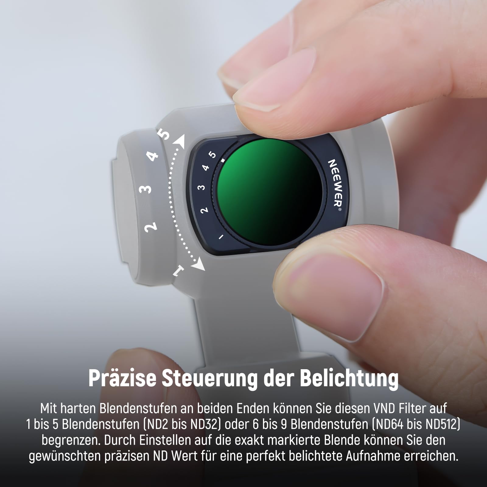 NEEWER Variables ND 2-32 & 64-512 Set kompatibel mit DJI Osmo Pocket 3 / Pocket 4 / Xtra Muse, Neutraldichtefilter für Action Kameras mit begrenzter Blendenstufe & 2 Displayschutzfolien als Zubehör