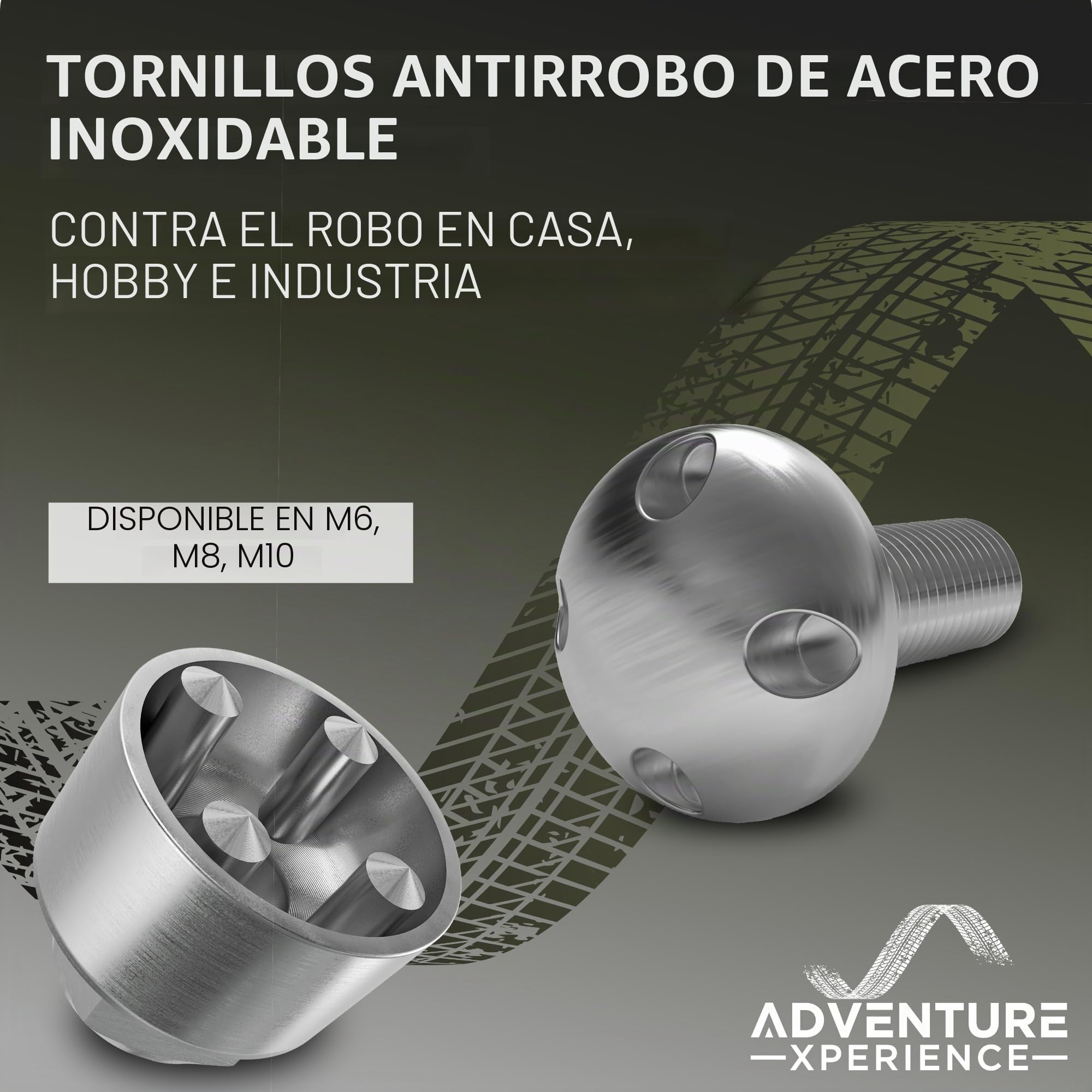 Tornillos antirrobo, tornillos antimanipulación, contra acero de 4 agujeros, M6 M8 M10, acero inoxidable V2A, S_4M8LO_25