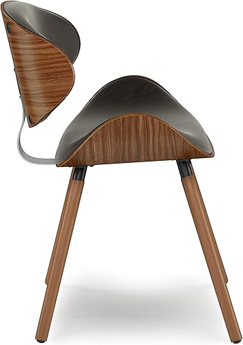 Miniatura 6 de SIMPLIHOME Marana - Sillas de comedor - Respaldo tapizado de madera curvada y silla de cocina de cuero vegano en marrón envejecido, asiento de