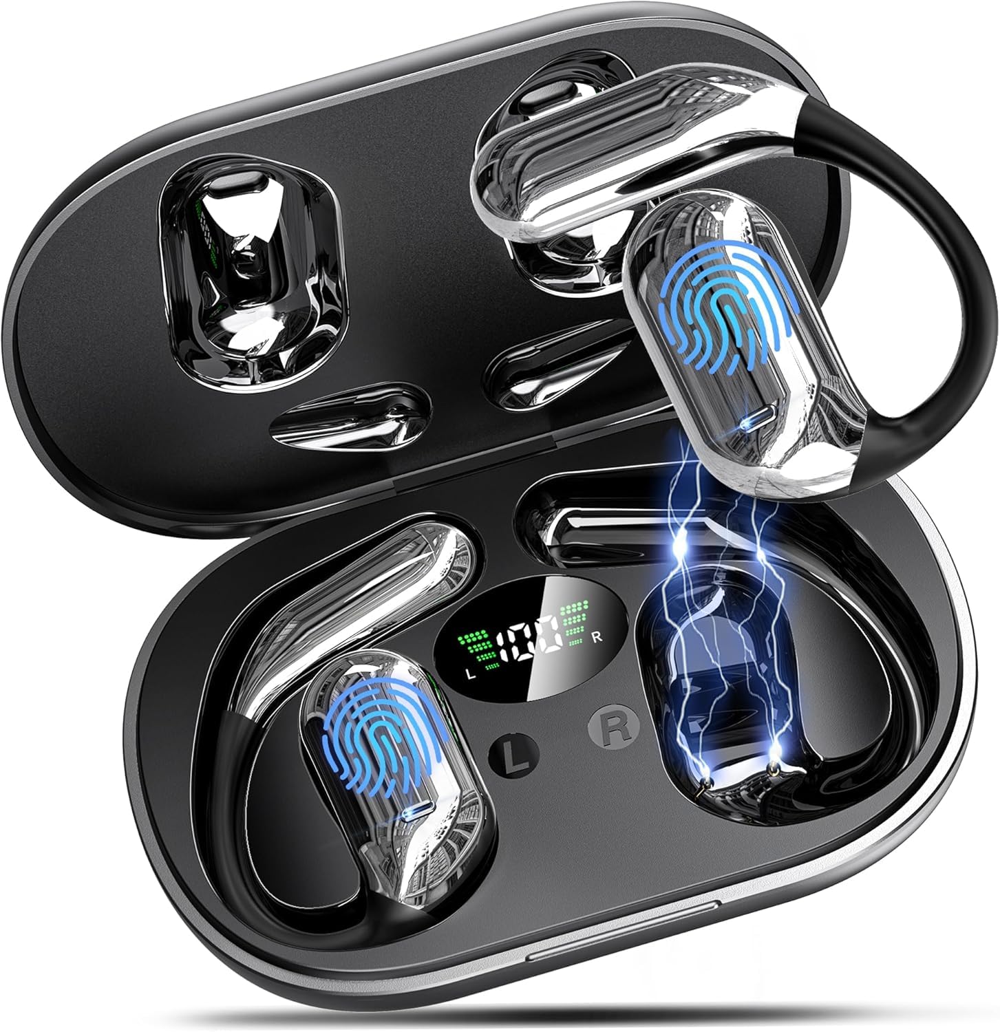 KI Übersetzer Kopfhörer Bluetooth 6.1 4-in-1 Echtzeit 198 Sprachen Übersetzungskopfhörer 50 Std Übersetzung Kopfhörer Live Sprachübersetzer Ohrhörer Open Ear Translator für Business,Reisen,Studie