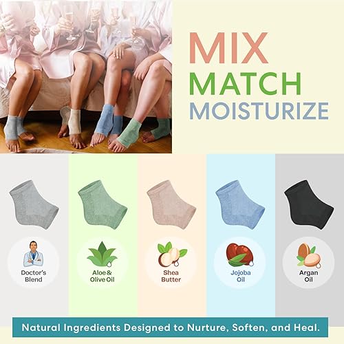 Miniatura 6 de Dr. Frederick's Original Calcetines de talón hidratantes para tratamiento de talón agrietado  6 pares  Calcetines de talón para pies secos