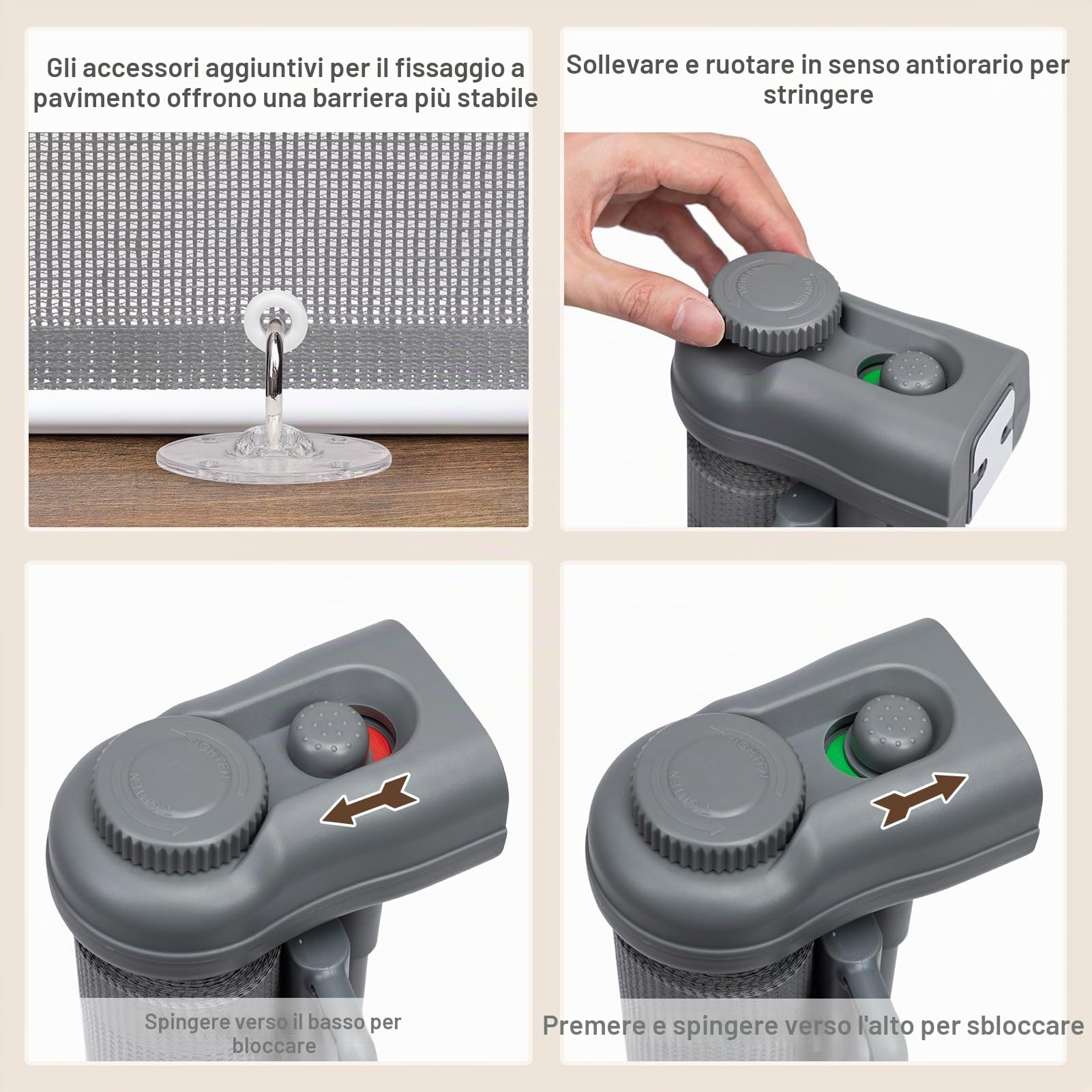 HollyHOME Cancello retrattile per scale, 300 cm, extra largo, con una sola mano, cancelletto di sicurezza per bambini e animali domestici, per interni ed esterni, grigio