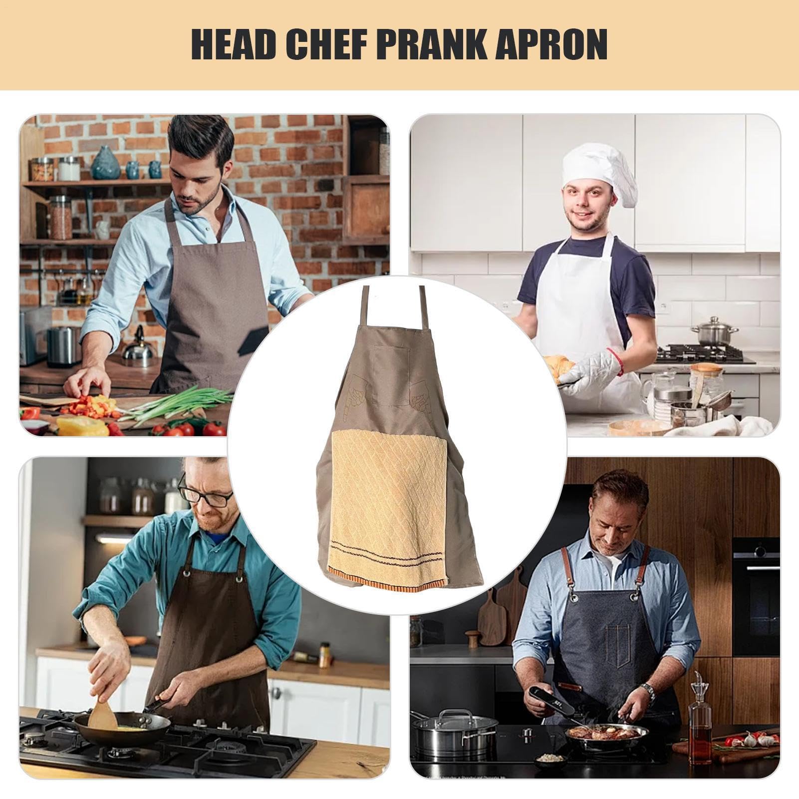 Fartuch dowcipny humor odzież szefa kuchni kostium fartuch kuchenny odzież do pieczenia | Fartuch Prank na grilla z humorystycznym wzorem 71 x 60 x 0,9 cm warsztat szefa kuchni studio artystyczne catering