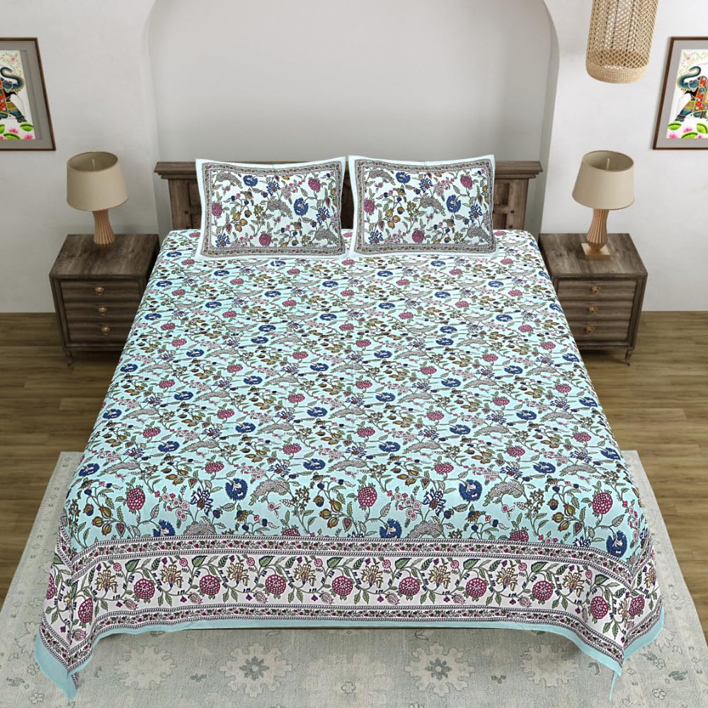 Living Roots Pure Cotton Bedsheets - Grey Paisley -8