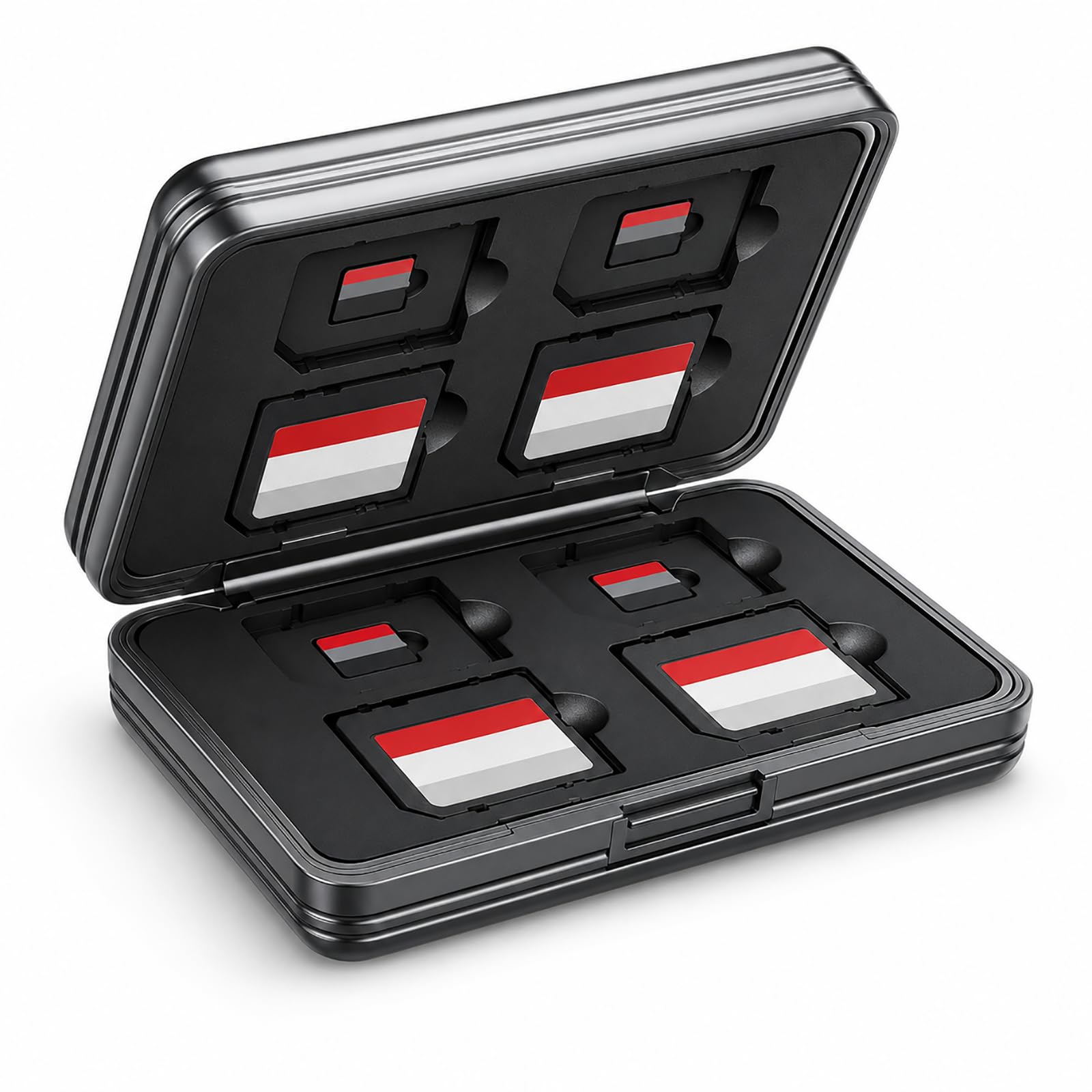 Speicherkarten Tasche Wasserdicht für 8 SD und 8 Micro SD Karten, Stoßfeste SD Karten Case Box Aluminiumlegierung Schutzhülle für SDHC SDXC TF, Kamera, Drohne, Reise und Fotografie