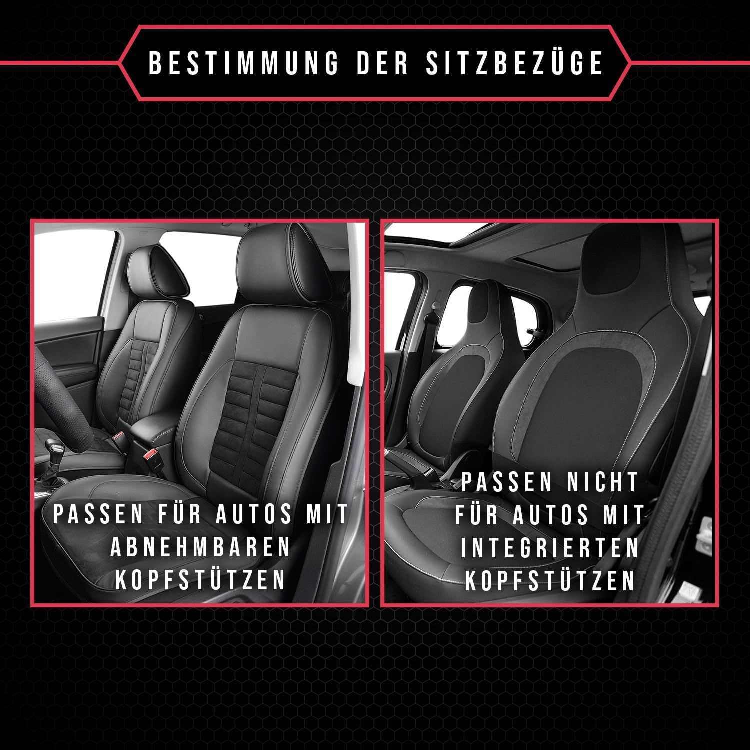 Autositzbezüge Autositzschoner Sitzbezüge 1+1 Front Vordersitze Kompatibel mit Toyota Hilux Auto Sitzbezug Schwarz Autositzauflage Autositz Sitzauflagen Tuning Auto Zubehör Innenraum