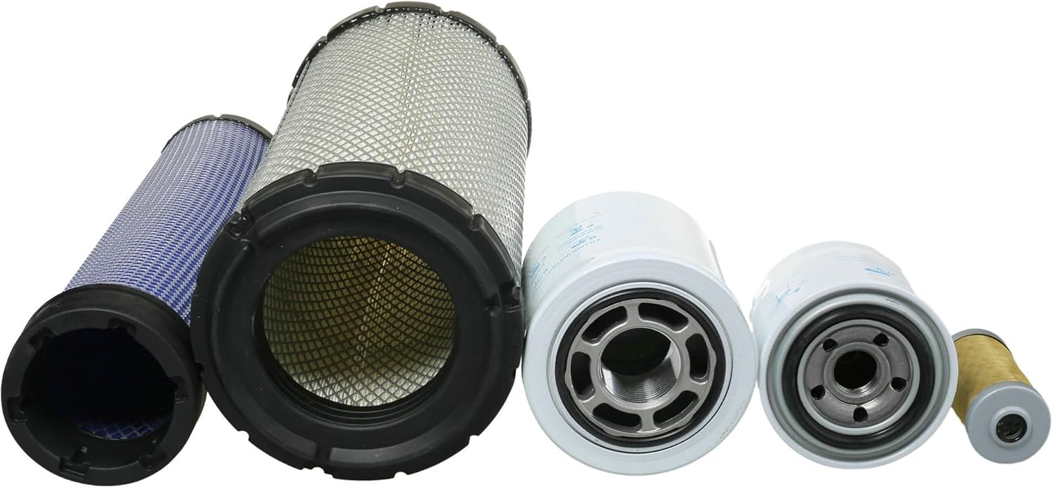 ST-1013 Filter Kit Compatible with TYM T474 HST Tractor Replaces Air Outer P827653, Air Inner P829332, Oil EA00004647A, Fuel 14171020090, Hydraulic 14722302100