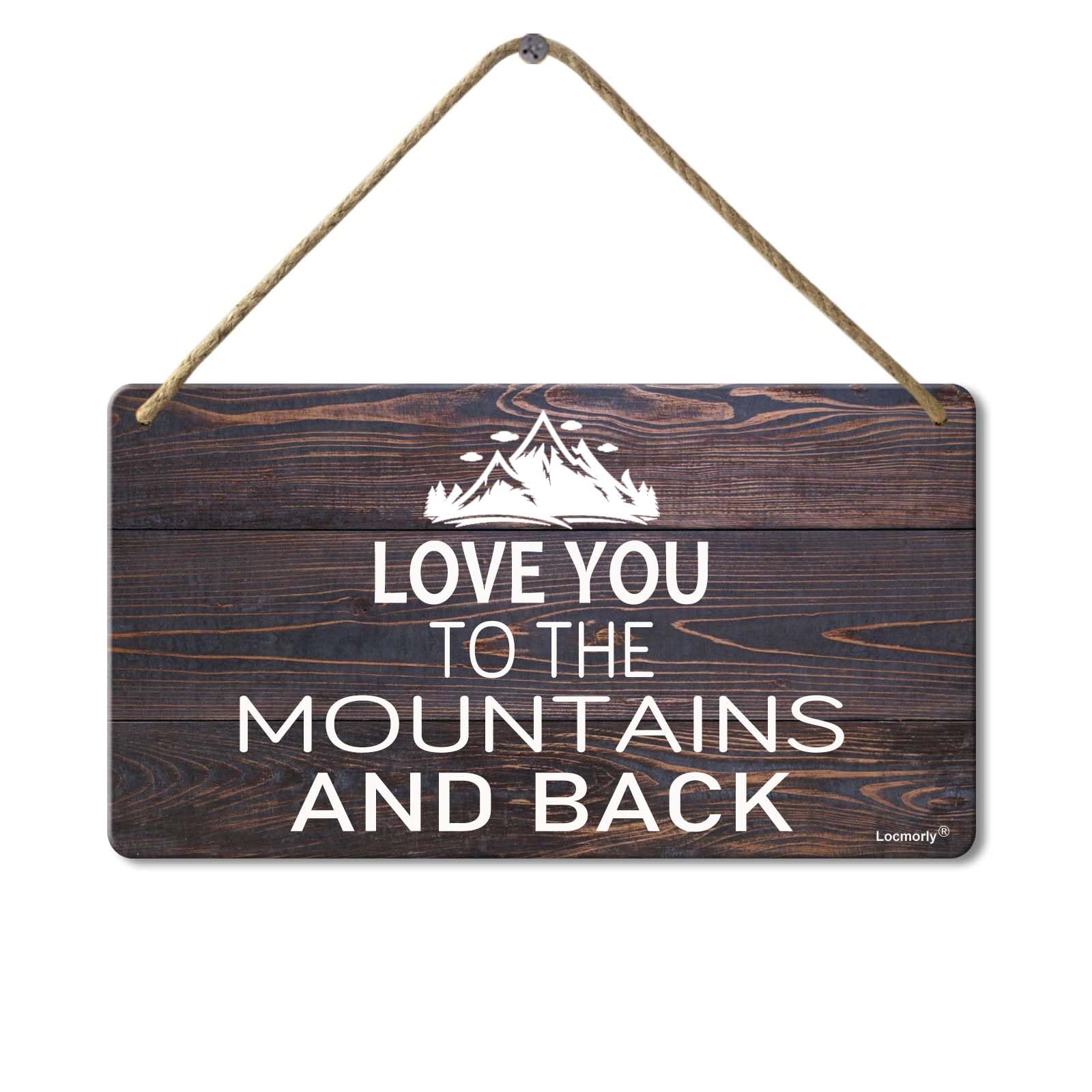 Retro Wooden Sign Love You to The Mountains Wall Decor Wall Art Wooden Plaque Signs, 8x12 Inch