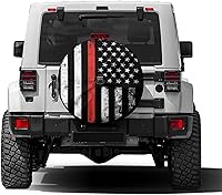 Vista 7 de Foruidea Cubierta de Neumático de Repuesto con Bandera Negra de América con Agujero para Cámara de Respaldo Cubierta de Neumático de Rueda