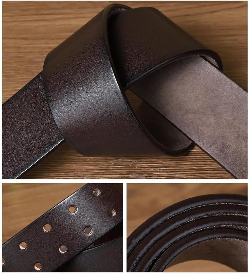 Men's vintage Genuine Leather Double Pin Buckle Waistband Business Belt Craft Accessories For Jeans