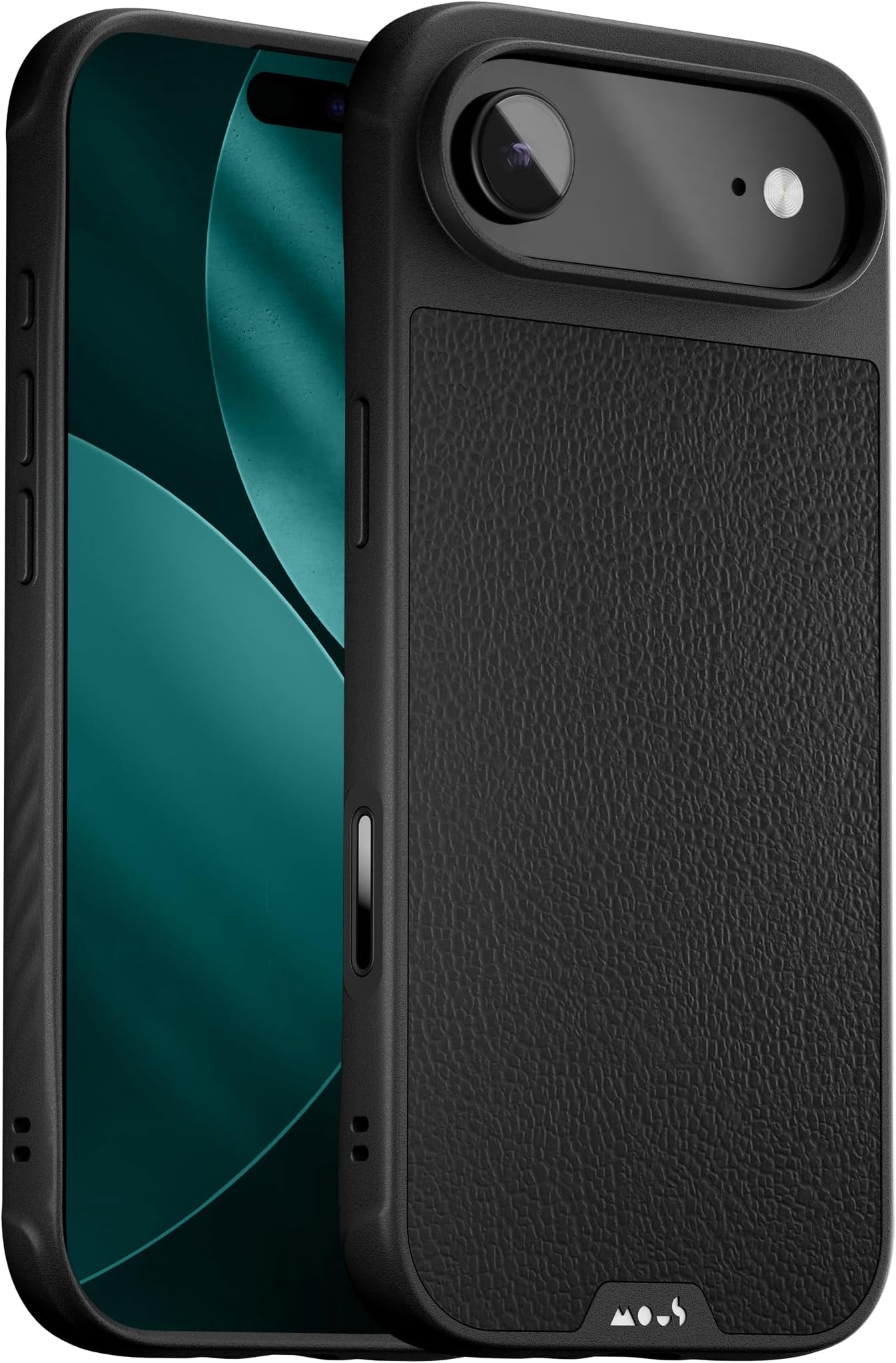 Mous for iPhone Air Case, Compatible with MagSafe - Limitless - Protective Black Leather Cover for iPhone Air - Shockproof, Full Camera Protection, Anti-Scratch Back, Black