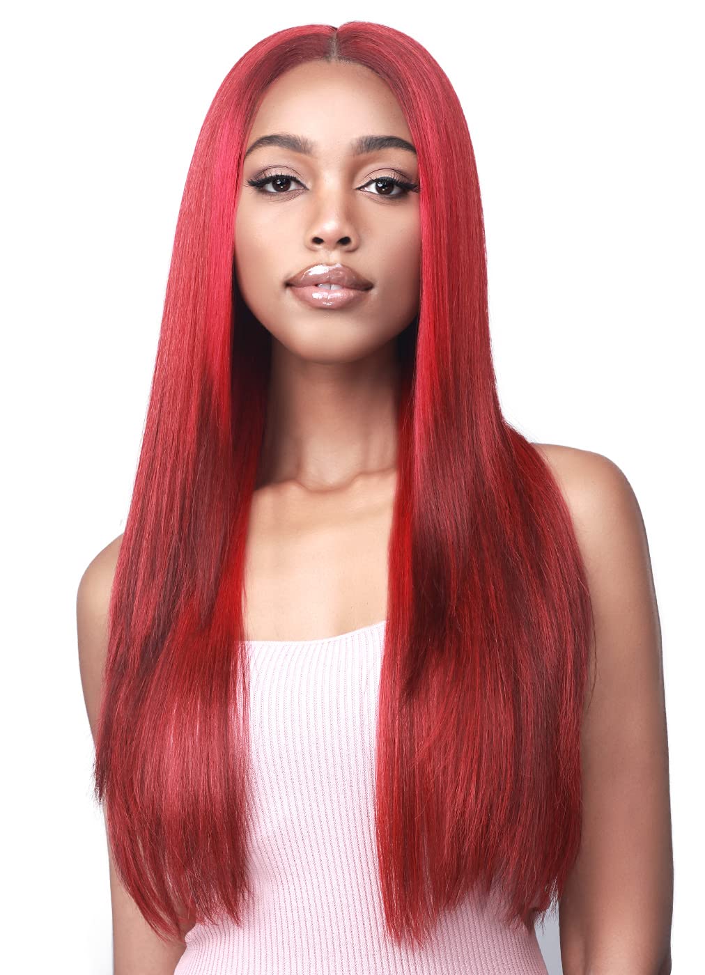 Bobbi Boss Synthetic Hair 13x7 HD Frontal Lace Wig - MLF479 ELENA, Long Straight Hair Wig, High Heat Resistant Wigs (3T.RAINBLU)