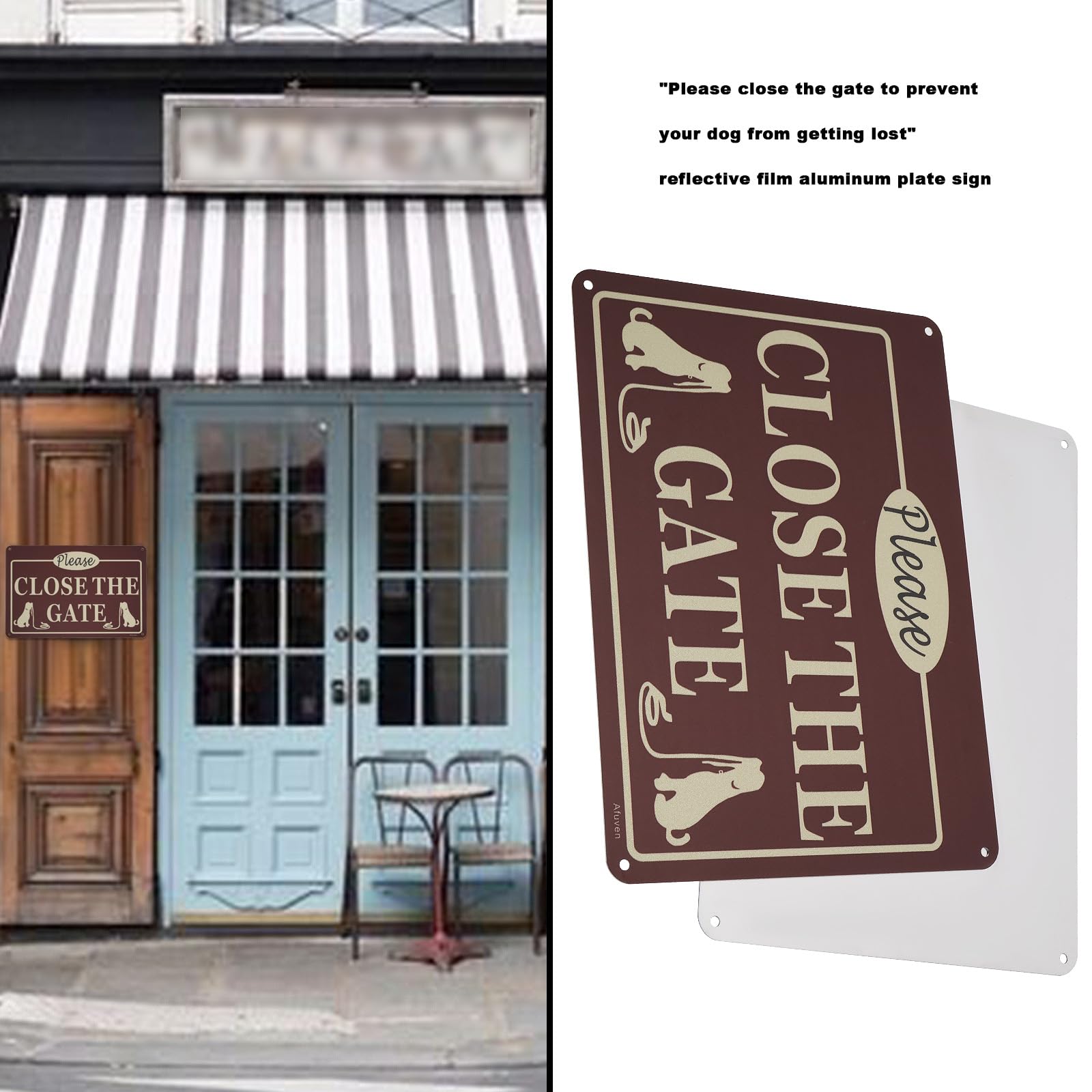 EMSea 2Pcs Please Close The Gate Signs Close the Door to Prevent Dog From Getting Lost Sign for Garden Pet Shop Dog Cafe 25x18cm - Image 2