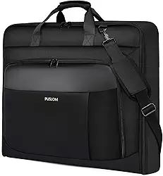 Bolsa de vestuário de viagem para homens grande bolsa de mão de 101 cm até 3 ternos para viagens de negócios, mala suspensa 2 em 1 para viagem, bolsa dobrável para laptop de 15,6 polegadas, preta