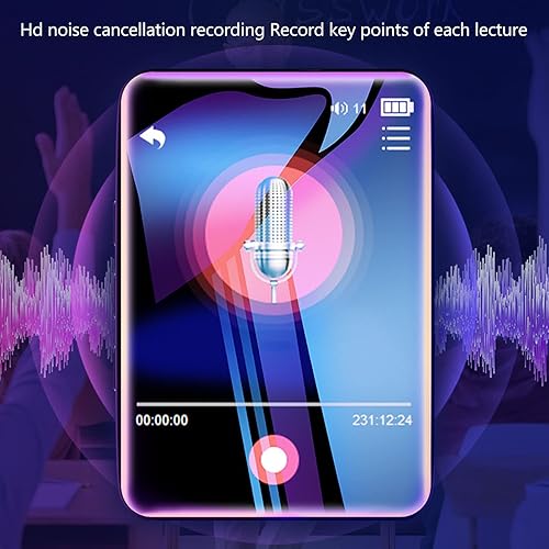 Miniatura 2 de Reproductor de MP3, reproductor de música con pantalla táctil completa de 2.4 pulgadas con Bluetooth y altavoces HD, soporta hasta 128 gb 5.0 Fm