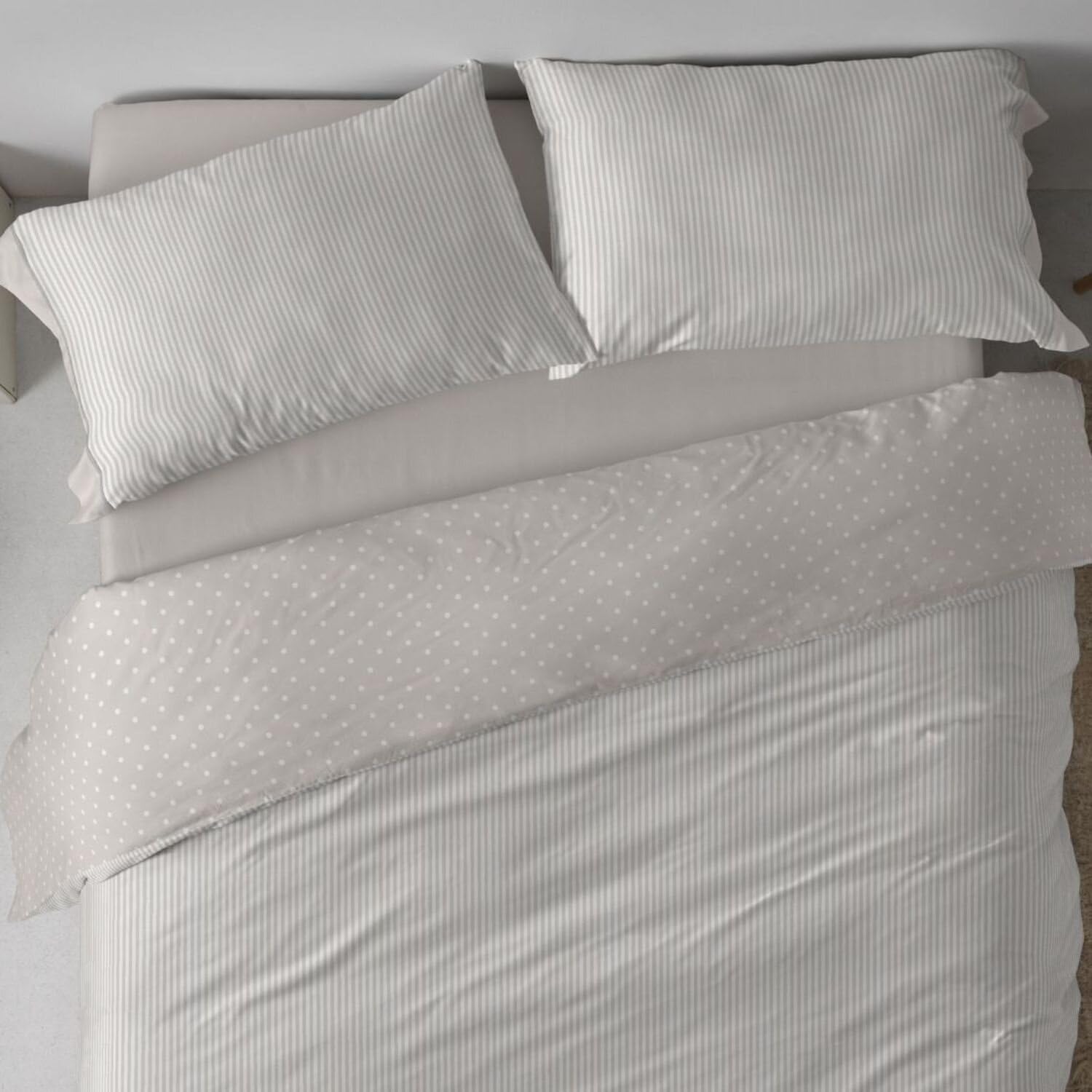 Burrito Blanco | Fundas nórdicas algodón | Cama de 150 a 160cm. (+Medidas Disponibles) | Diseño 640 | Color Greige (150-160x190/200cm.)