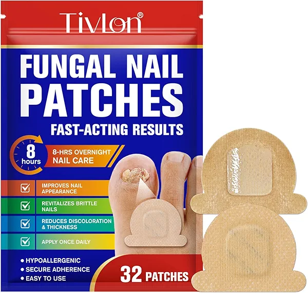Toenail Treatment Extra Strength, 8-Hour Overnight Nail Repair for Damaged Nails, 32 Pcs Nail Patches for Toenails, Restore Discoloration and Thickness Foot Nail Care for Men & Women (Pack of 1)