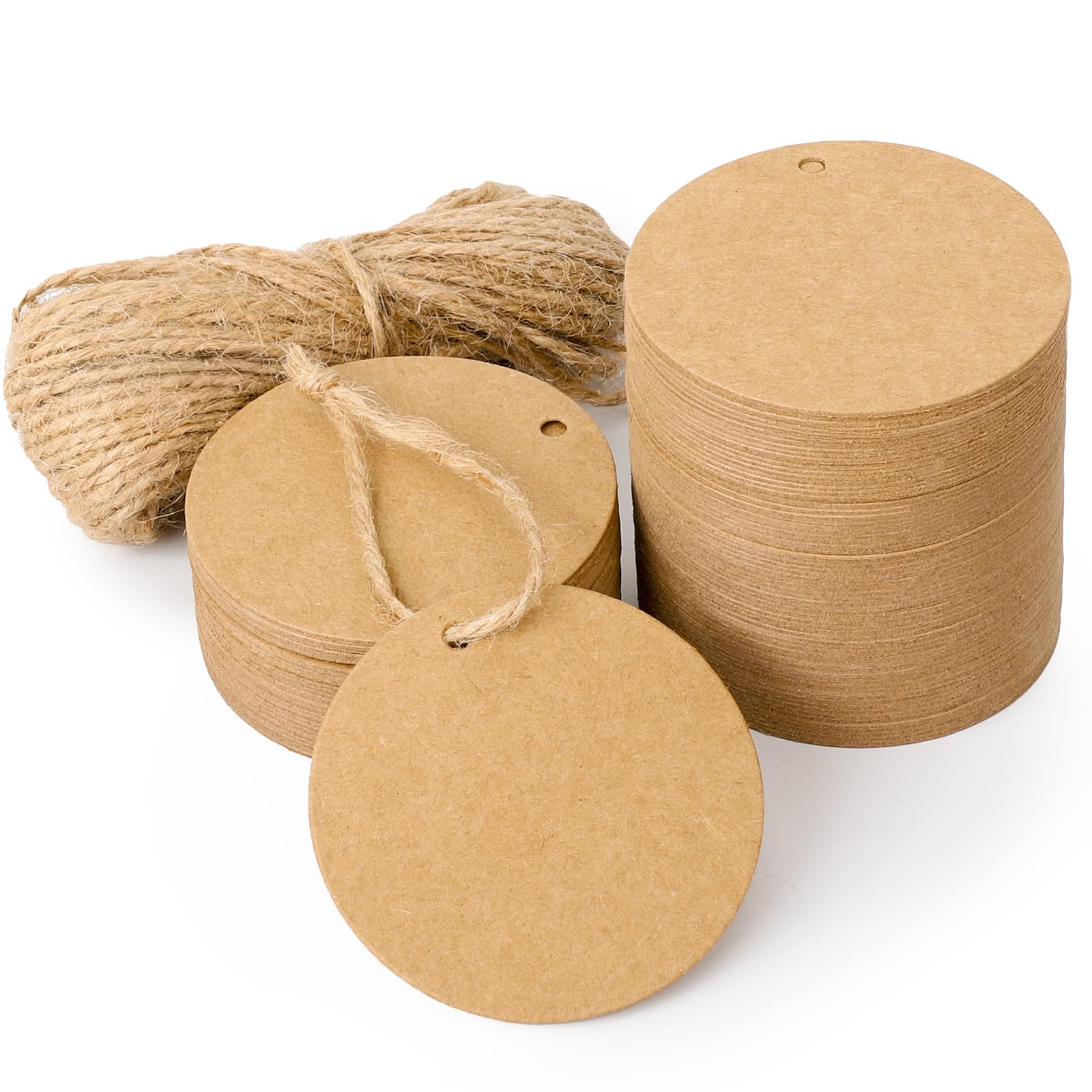 Etiquetas Colgantes De Papel Kraft Y Blanco - Surtido 10 Tamaños, Con Cuerda De Yute, Para Regalos, Manualidades, Joyería Y Eventos (Pack Hasta 700 Unidades)