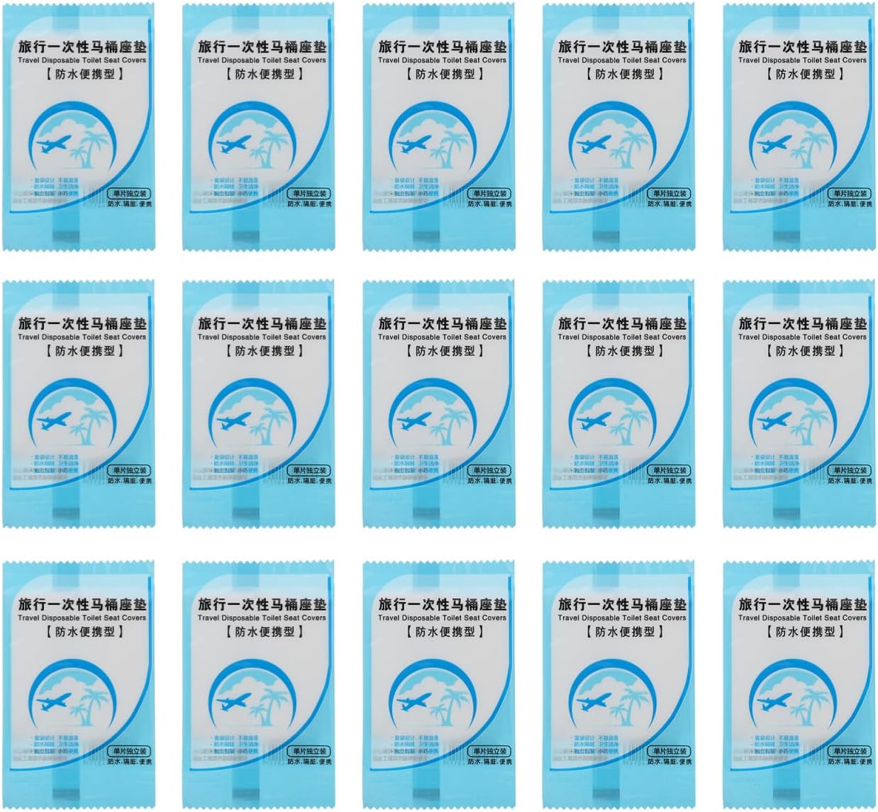 KICHOUSE Disposable Toilet Seat Covers 200 Pcs Portable Toilet Seat Cushion Pads Individually Packaged Travel Camping Public Restrooms Water Barrier Tear Resistant