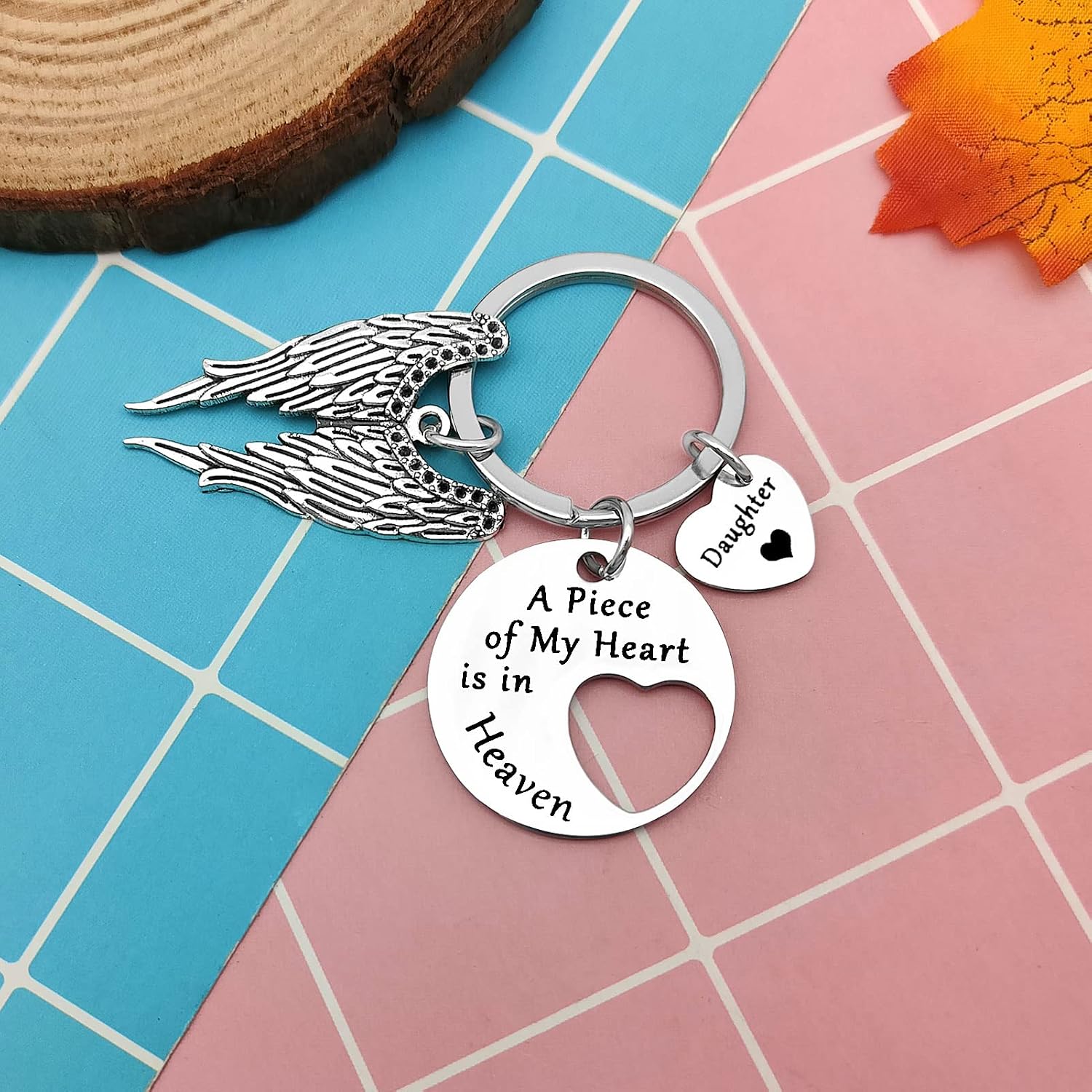 Heigebi In Memory of Daughter Sympathy Keychain Gift Loss of Loved 1 Remembrance Gifts for Father Mother Daughter Memorial Keyring Miscarriage Keychains Bereavement Presents for Mom Dad - Image 4