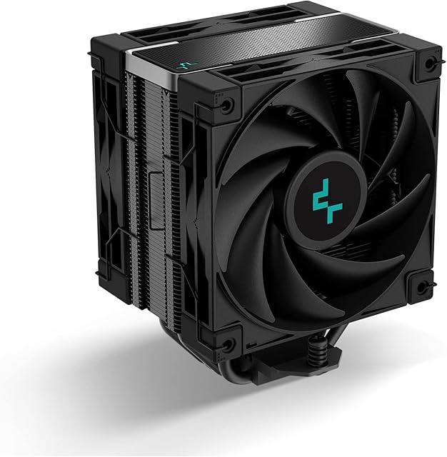 DeepCool AK400 ZERO DARK PLUS CPU Air Cooler 220w TDP ALL-Black Heatsink 4 Copper Heat Pipes CPU Cooler with Dual-Fan Each 120mm 1650RPM PWM 59.46CFM for Intel LGA 1700/1200/1151/1150/1155 AMD AM5/AM4