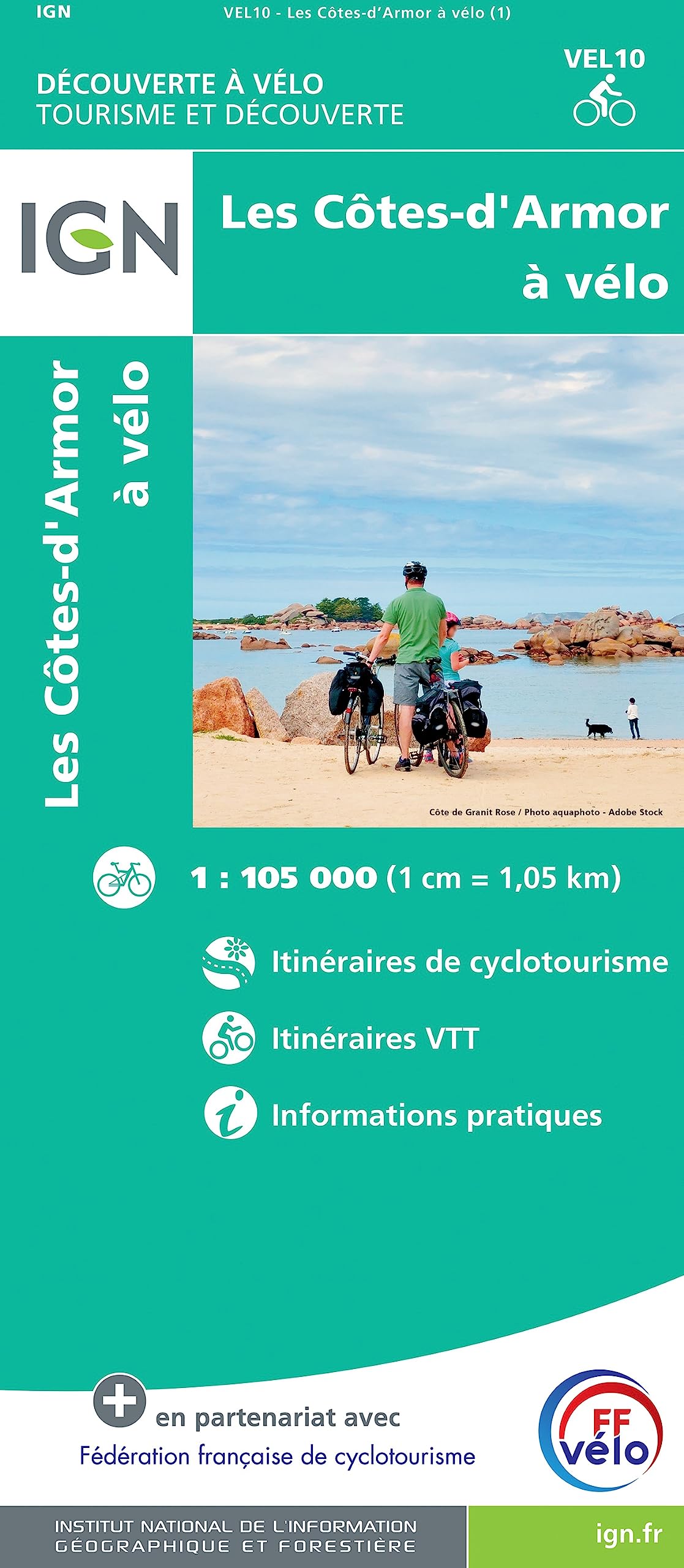 Côtes-d'Armor by bike: 1:100000 (Découverte à vélo)