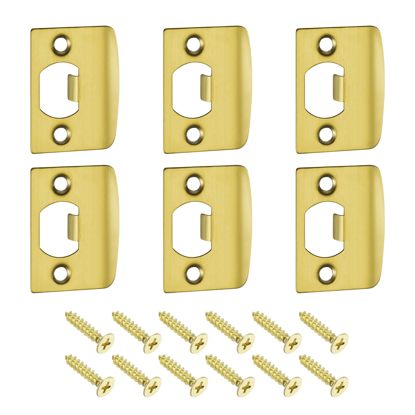 Gâche de porte de type D pour éliminer le jeu du battant acier inoxydable doré lot de 6