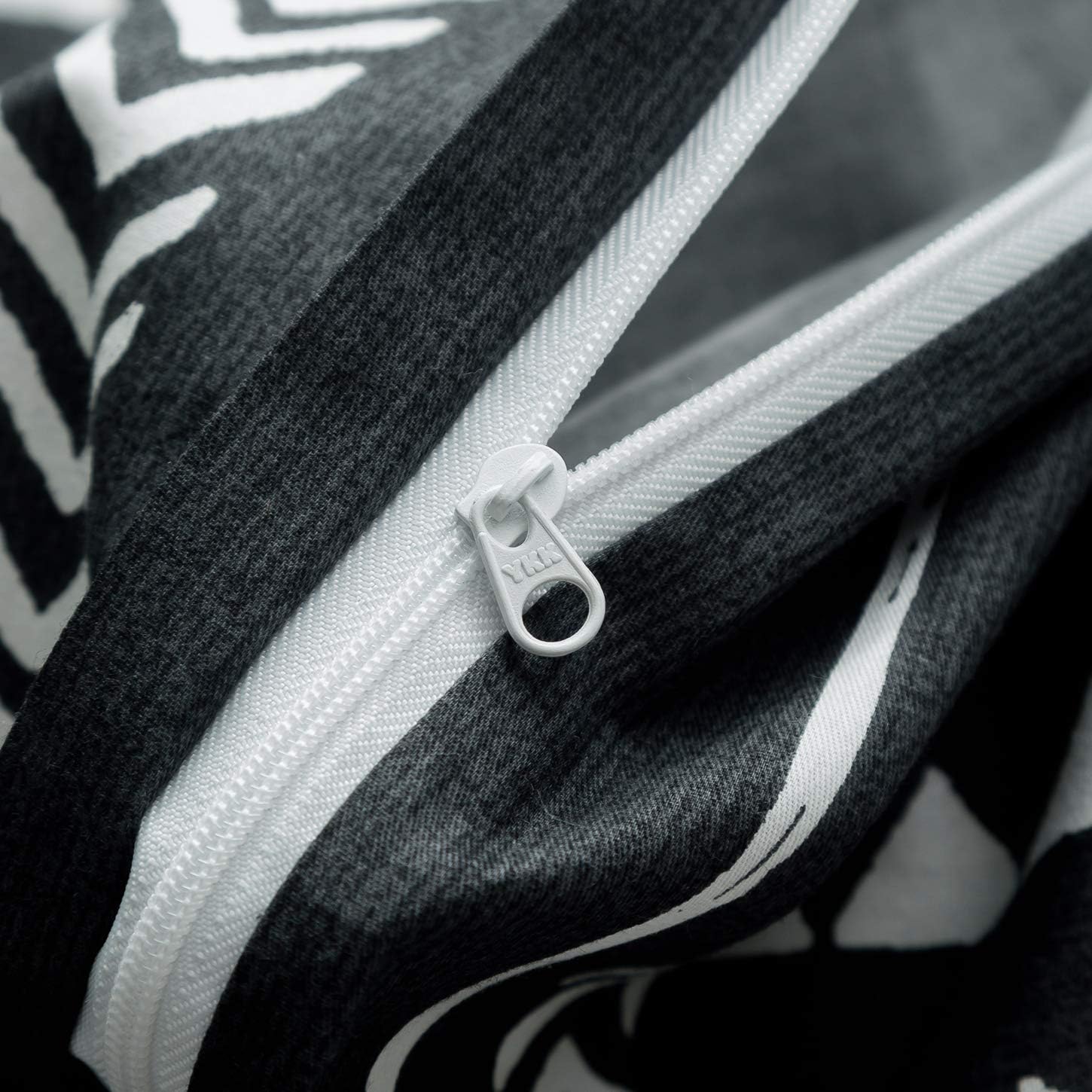 SUSYBAO Black Aztec Duvet Cover King 100% Cotton 3 Pcs Set 1 Southwestern Boho Geometric Duvet Cover with Zipper Ties 2 Pillowcases Tribal Black White Bohemian Striped Bedding Set Soft