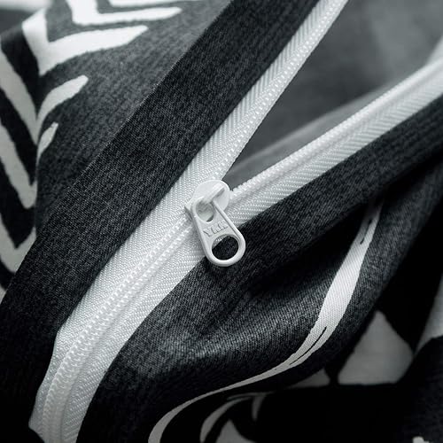 Miniatura 5 de SUSYBAO Juego de funda de edredón geométrica negra, tamaño Queen, 100% algodón, estilo azteca bohemio, juego de funda de edredón de 3 piezas, 1