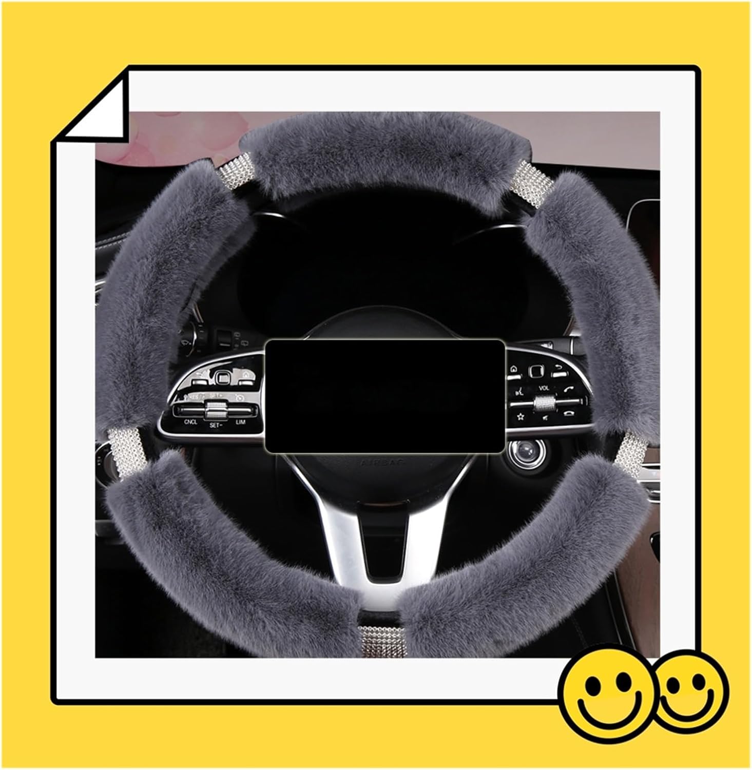 Car Steering Wheel Cover for Audi Car Steering Wheel Cover Plush Car Decoration Fine Handfeel Comfortable and Breathable (Color : 3#)
