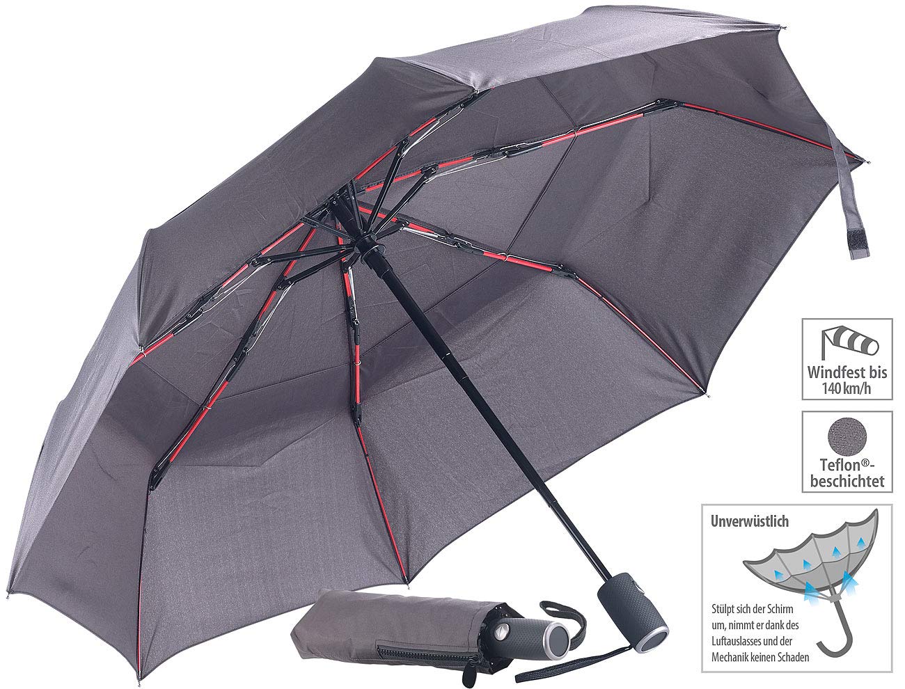 Juego de 2 Sombrillas de mano, Ø 95 cm, recubrimiento de Teflón® 210 T