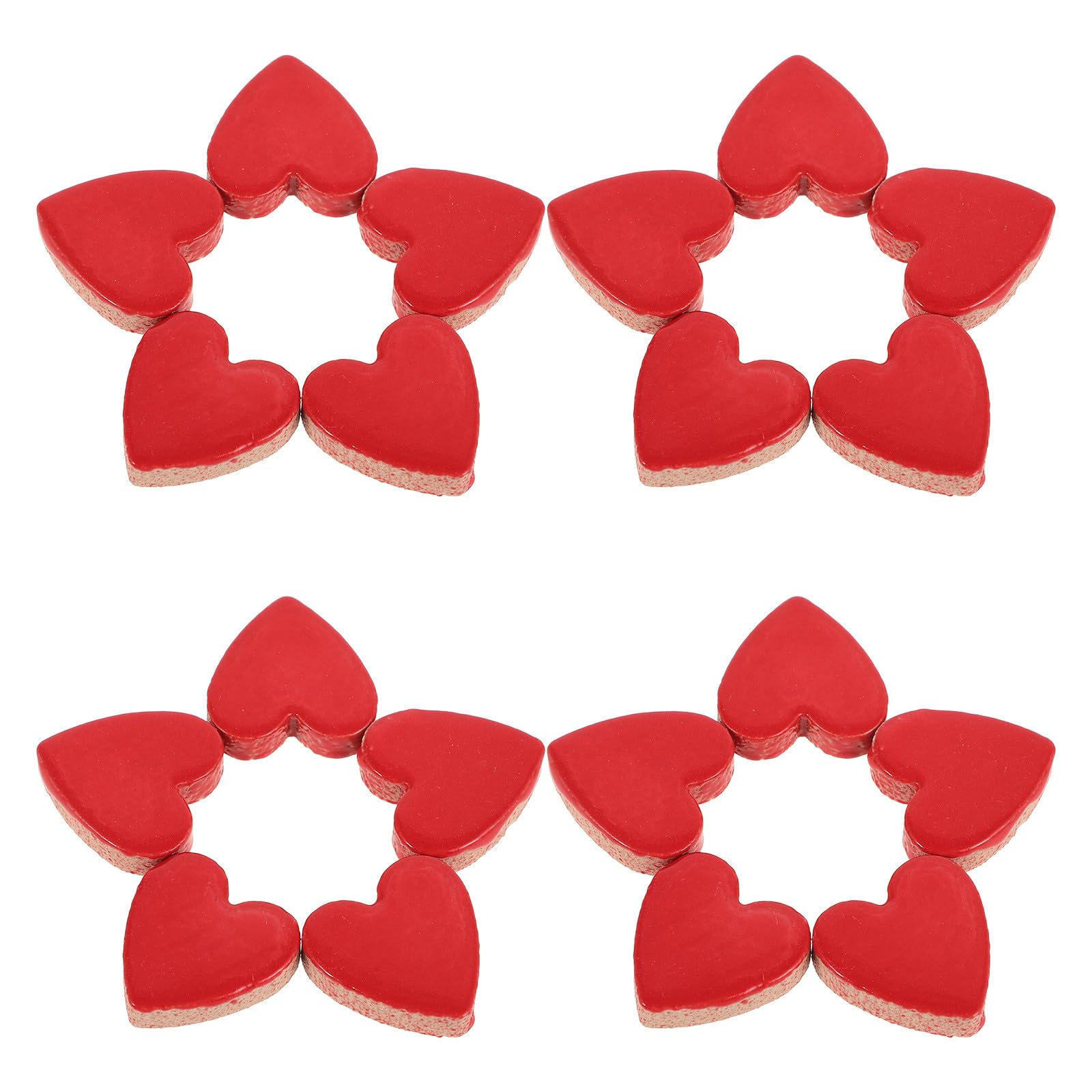 Azulejos de cerámica rojos en forma de corazón para proyectos de bricolaje y manualidades caseras