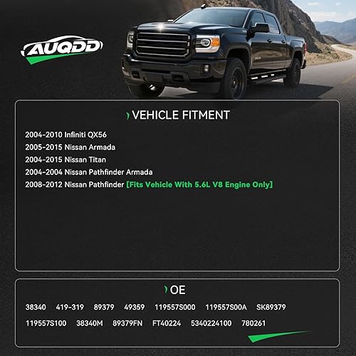 Miniatura 3 de AUQDD 38340 Conjunto automático de tensor de correa y polea (para 5.6L V8) apto para Infiniti QX56 04-10 /05-15 Nissan Armada /08-12 Pathfinder/2004