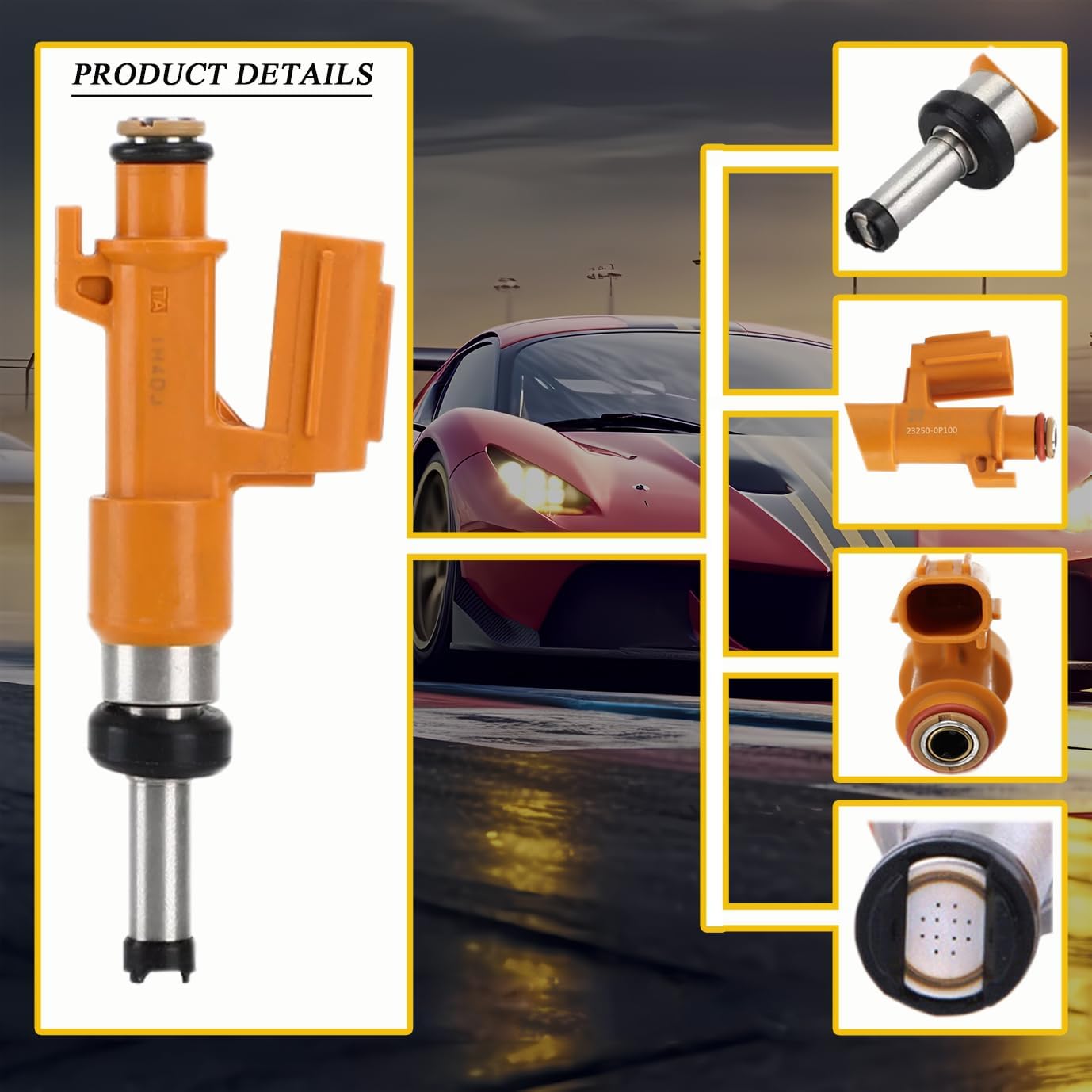 6PCS Fuel Injectors 2013-2019 For Lexus IS300 IS350 GS350 GS450h,2016-2019 For Toyota Highlander Sienna Camry Tacoma 3.5L Replace# 23250-0P100 FJ1405 23209-09330