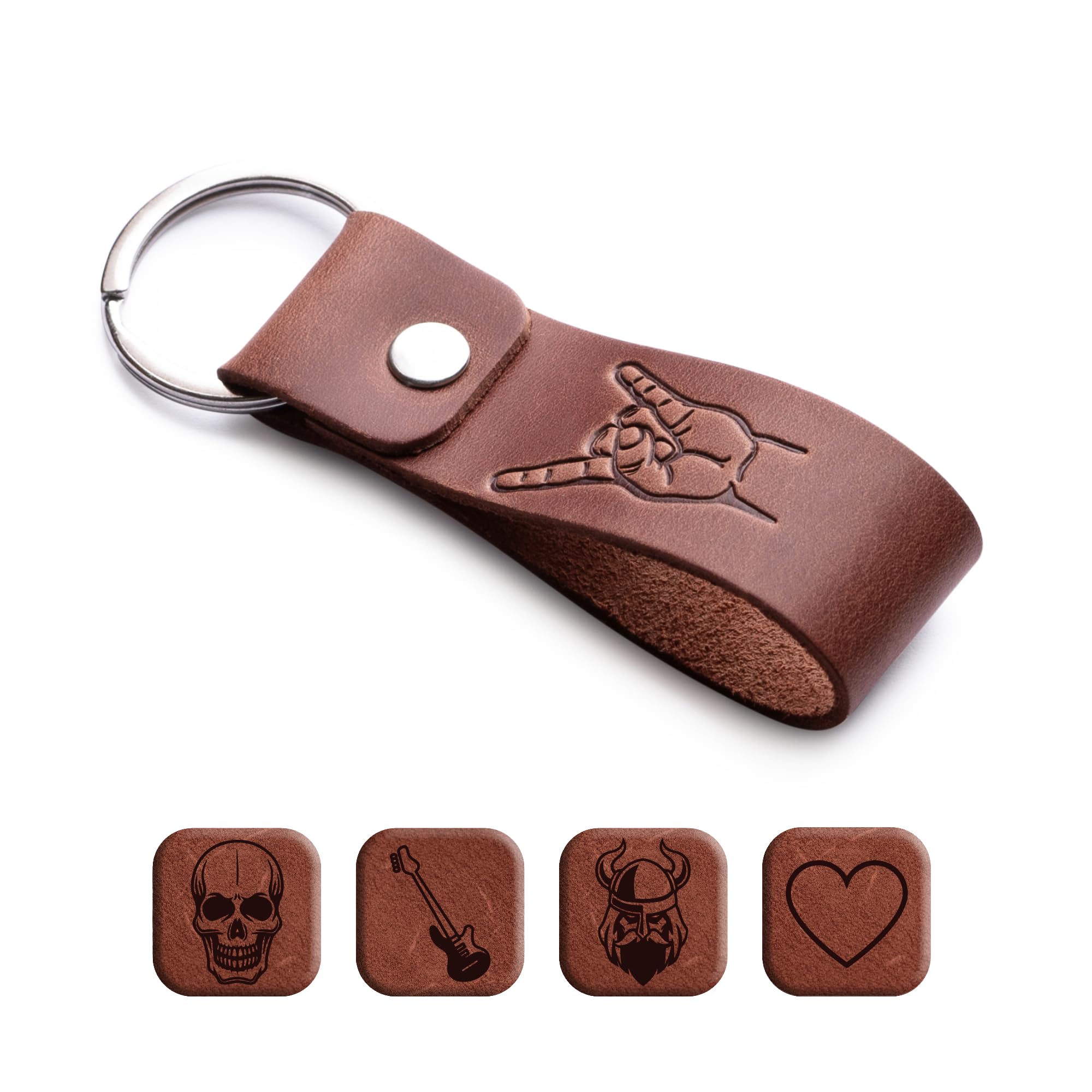 Magor Unisex Cool Leather Keychain Favorite For Men, Keyring Gift For Women & Men, Birthday & Anniversary, Full Cow Leather (Cool)