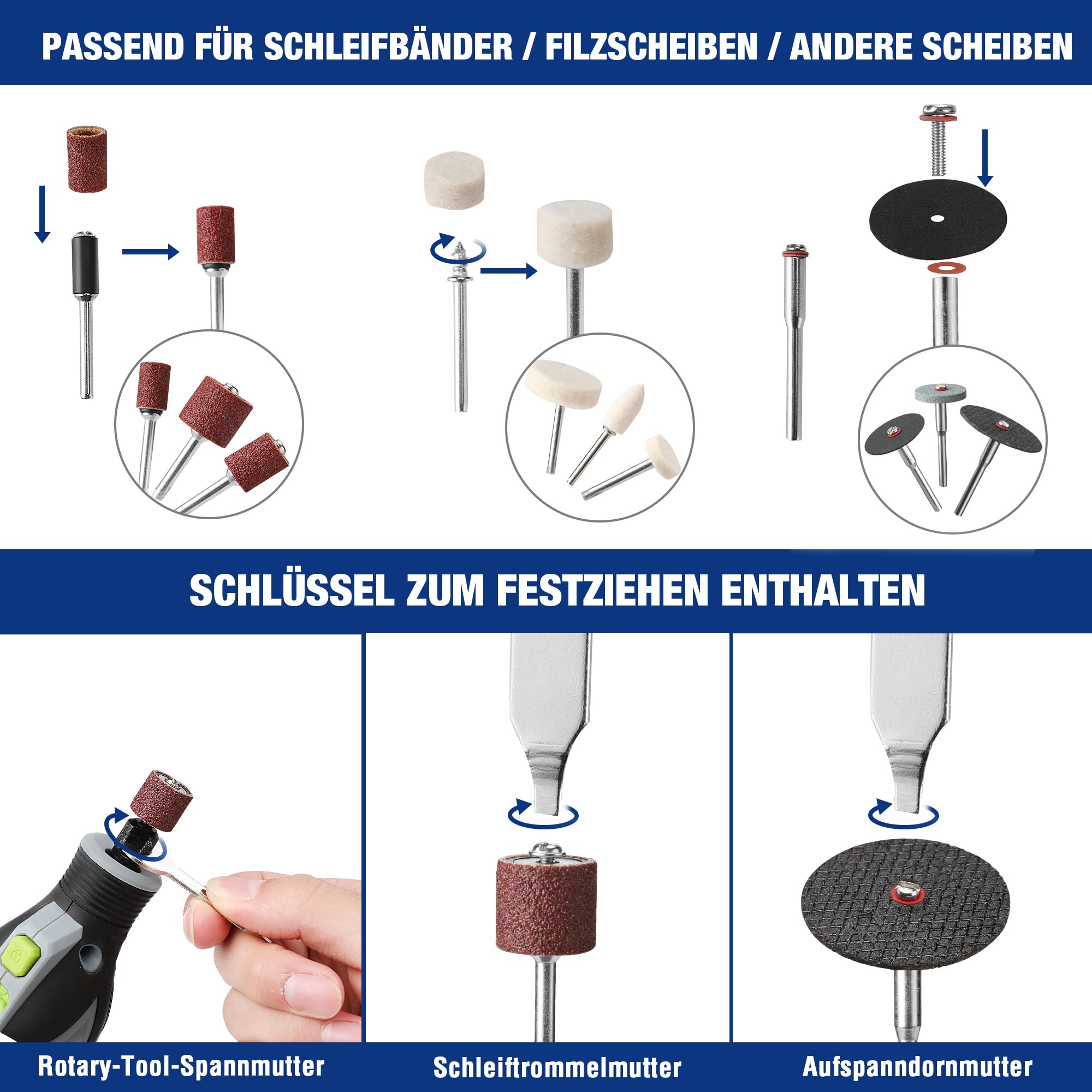 WORKPRO 698-tlg. Multifunktionswerkzeug Zubehör Set, Rotationswerkzeug Zubehör zum Schneiden, Schleifen, Polieren, Gravieren, Bohren und Reinigen